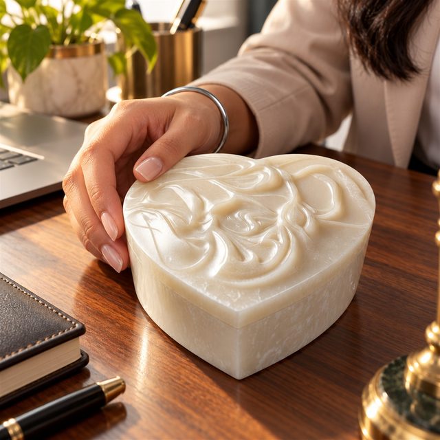 Resin Gift Box, Leaf, shown in use