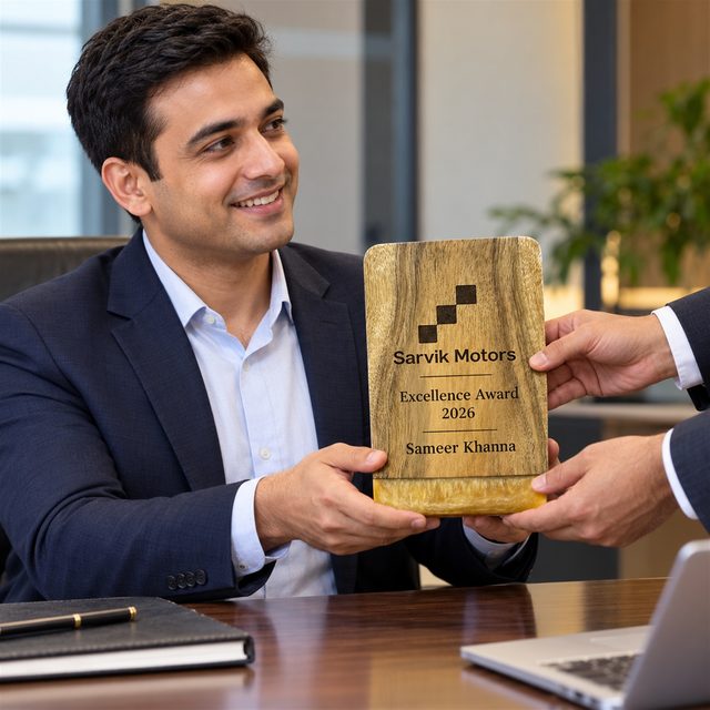 Mango Wood & Resin Award Trophy, Tall, customised with a company logo