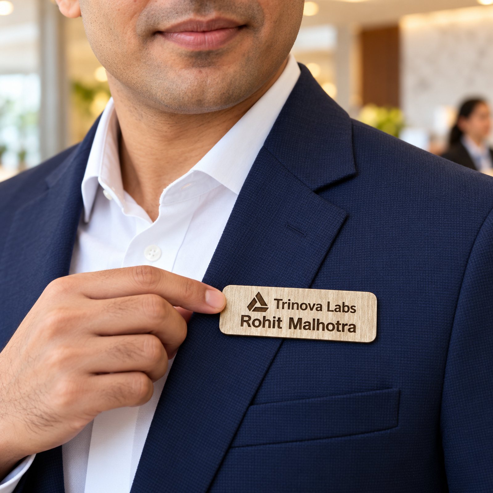 Click to zoom Ply Wood Name Plat, shown in use