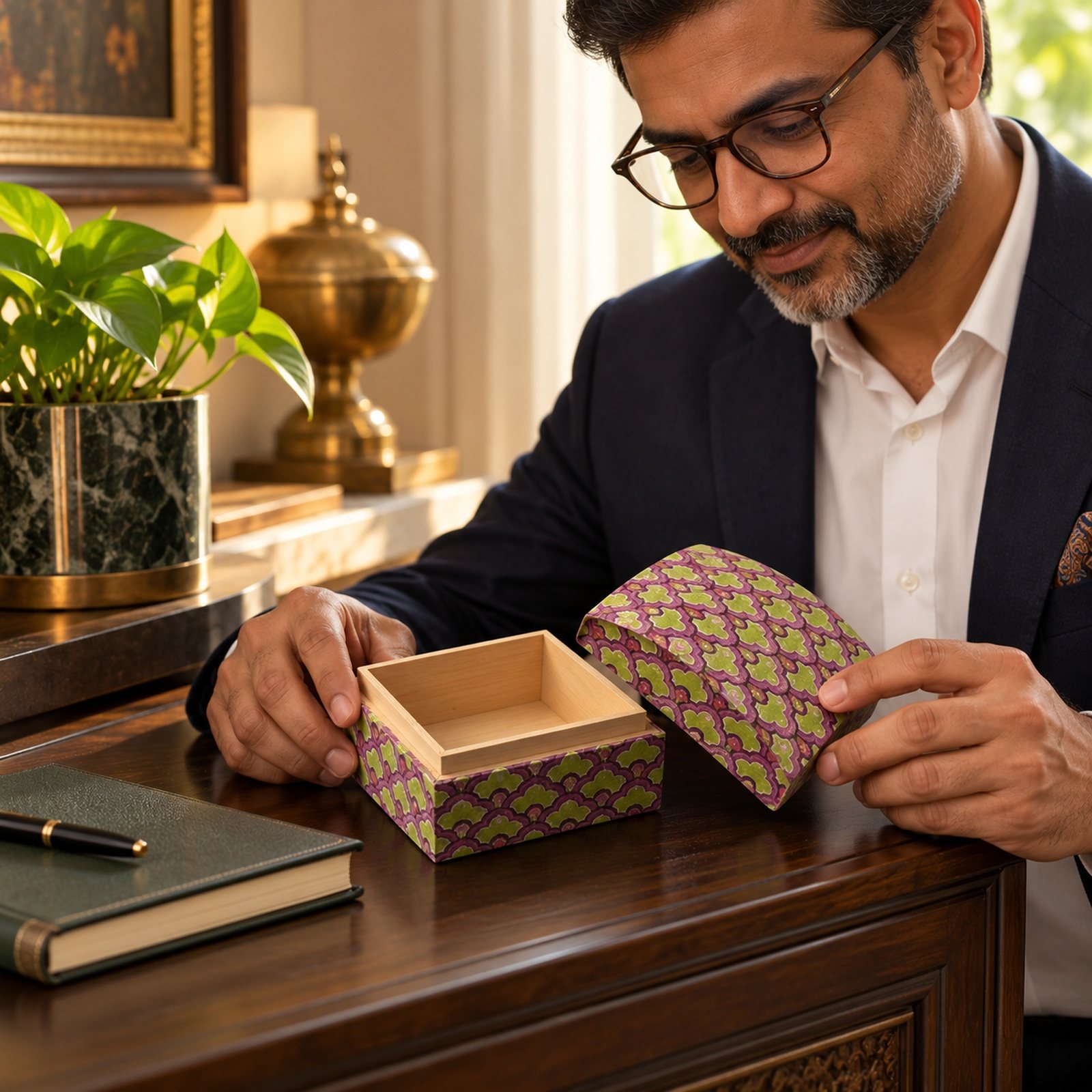 MDF Gift Box, Curved, shown in use