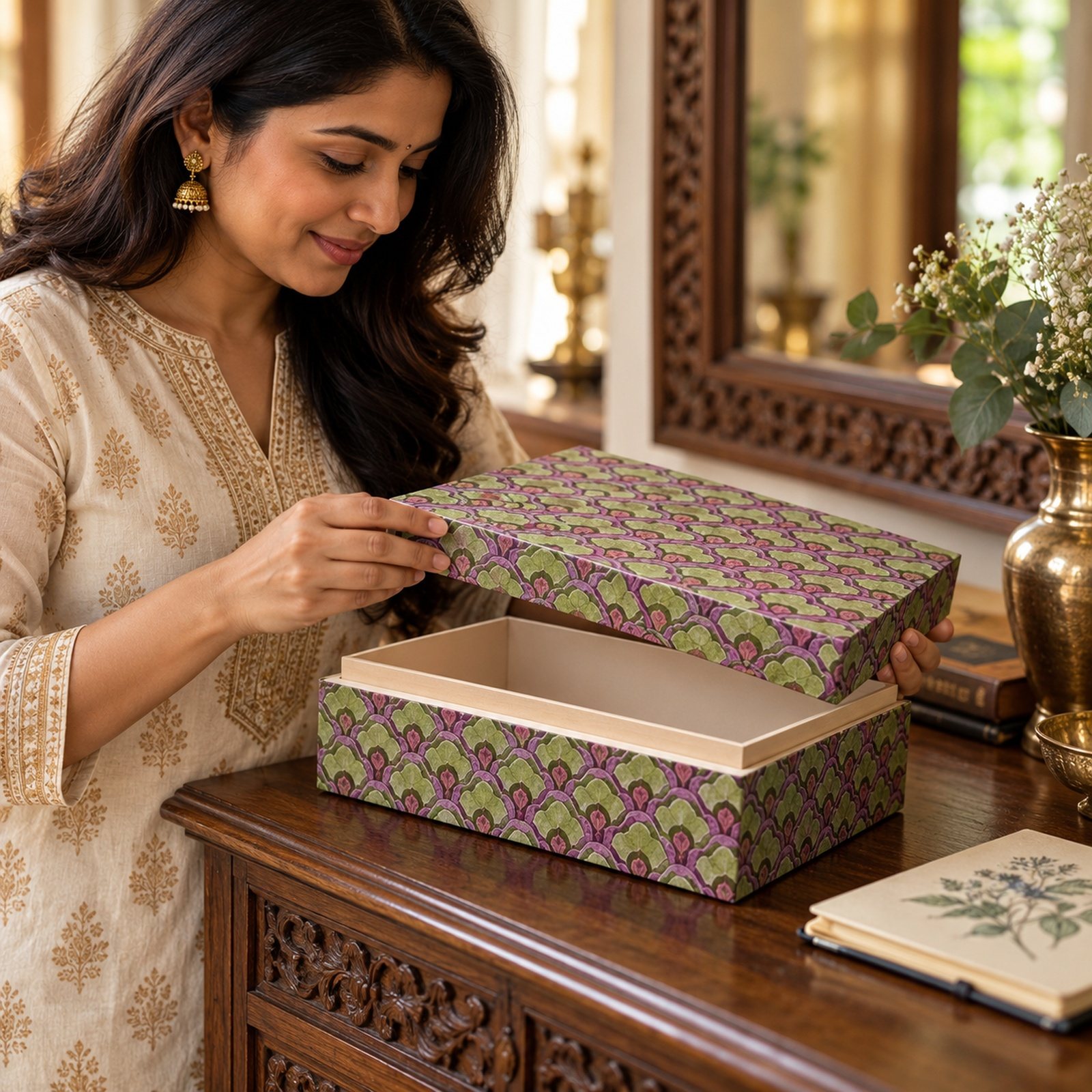 Click to zoom MDF Gift Box, Light, shown in use