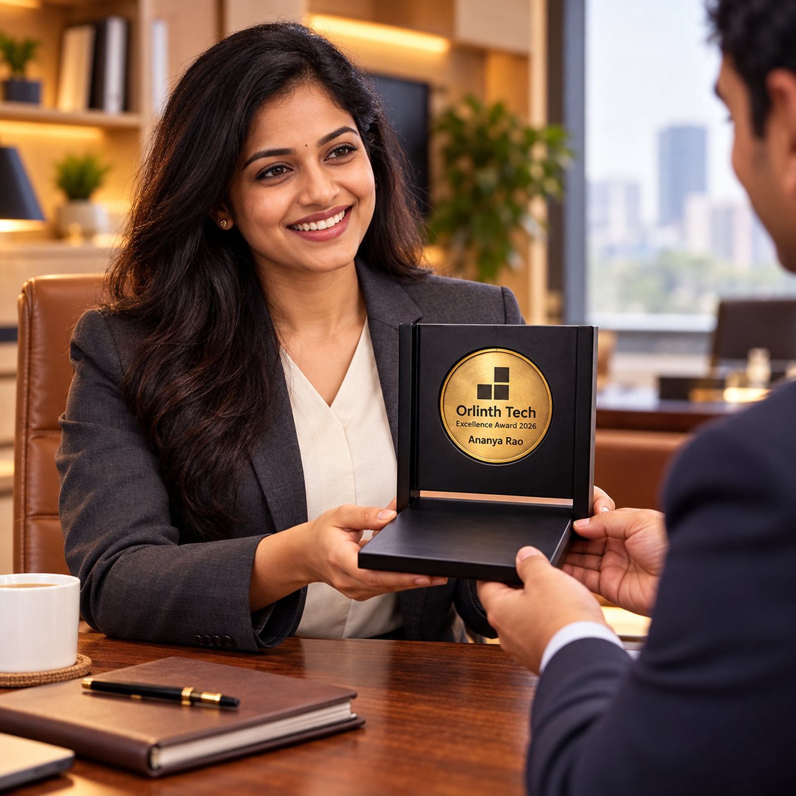 Click to zoom Foldable Shield with Gold Medallion, customised with a company logo