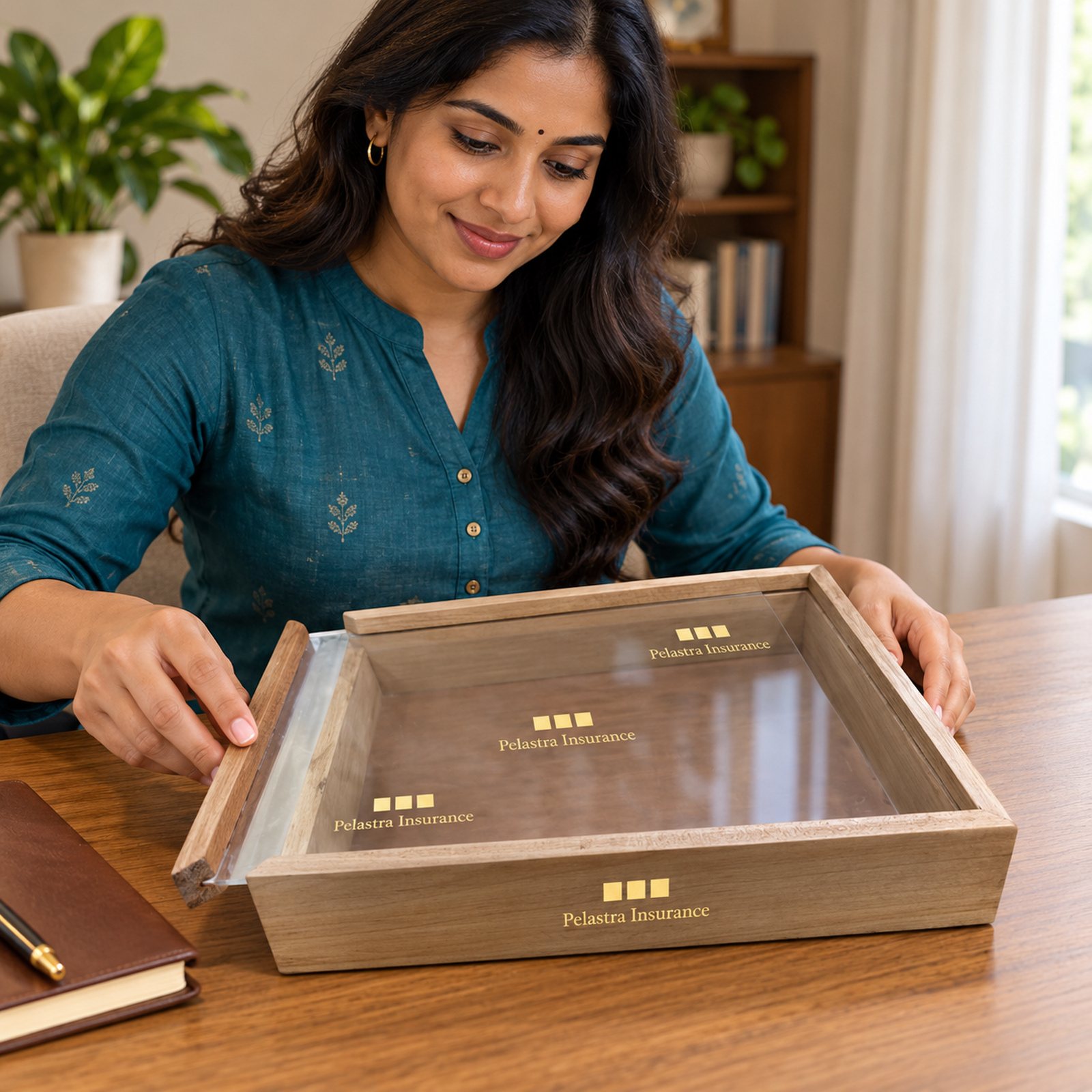 Click to zoom Pine Wood Box, shown in use