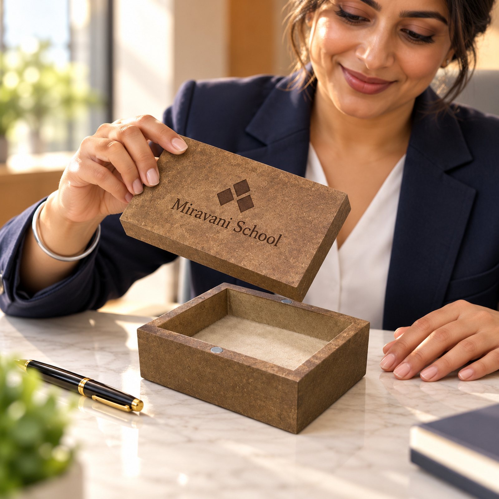 MDF Box, Triangular, shown in use