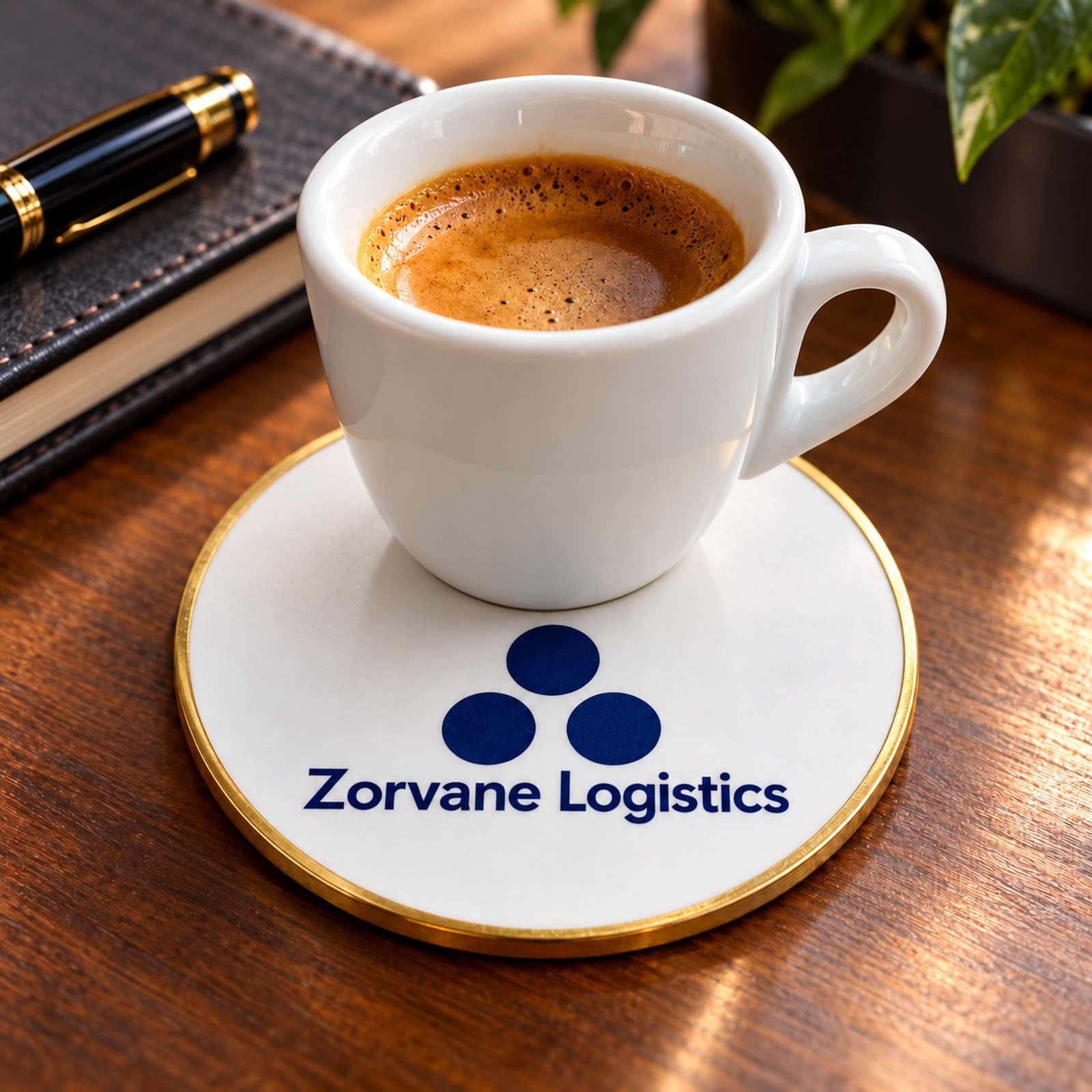 Click to zoom MDF Coaster, Design 3, shown in use