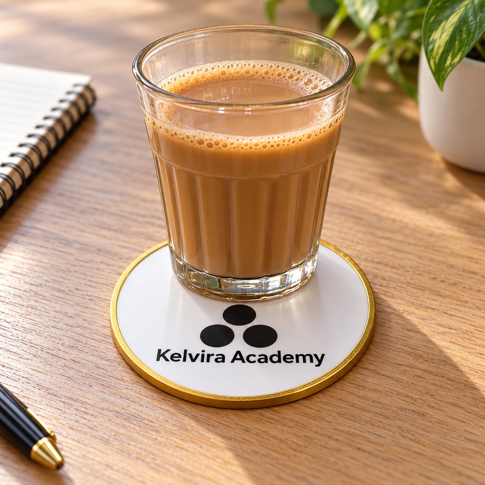 MDF Coaster, Design 4, shown in use
