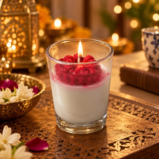 Coconut Wax Elysian Jar Candle, Tall, shown in use
