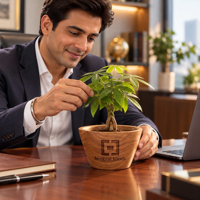 Wooden Flower Pot Without The Plant and The Soil, shown in use