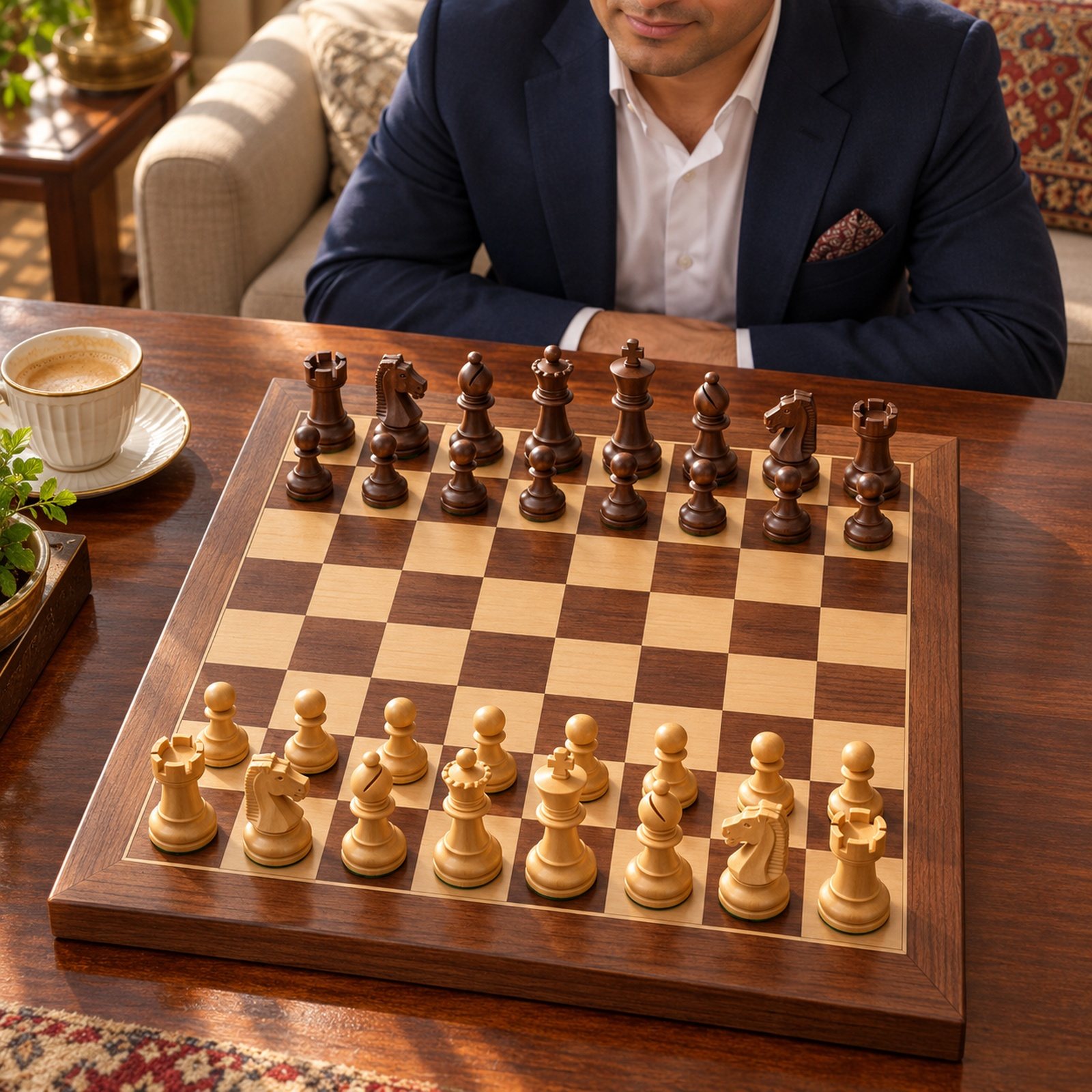 Click to zoom Chess, Carved, shown in use