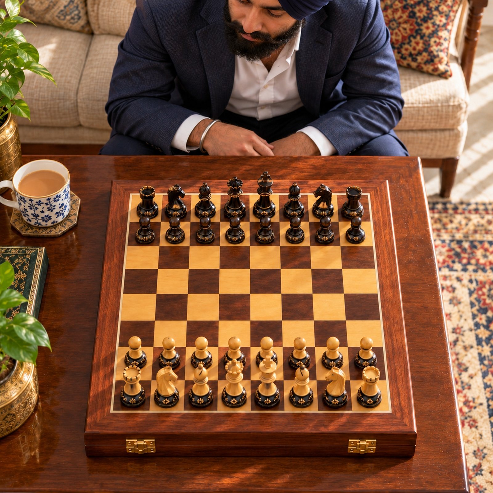 Chess, Floral, shown in use