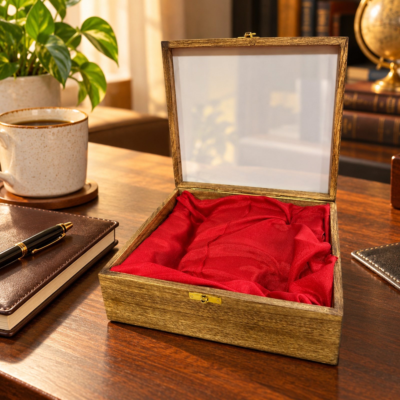 Click to zoom Wooden Hinge Box, shown in use