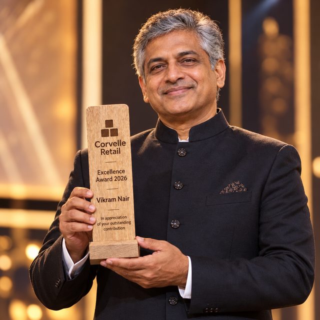 Tall Wooden Trophy with Base, customised with a company logo
