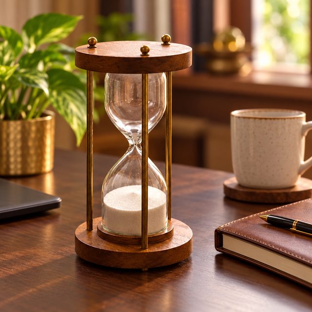 Sand Clock 6 Inches, shown in use