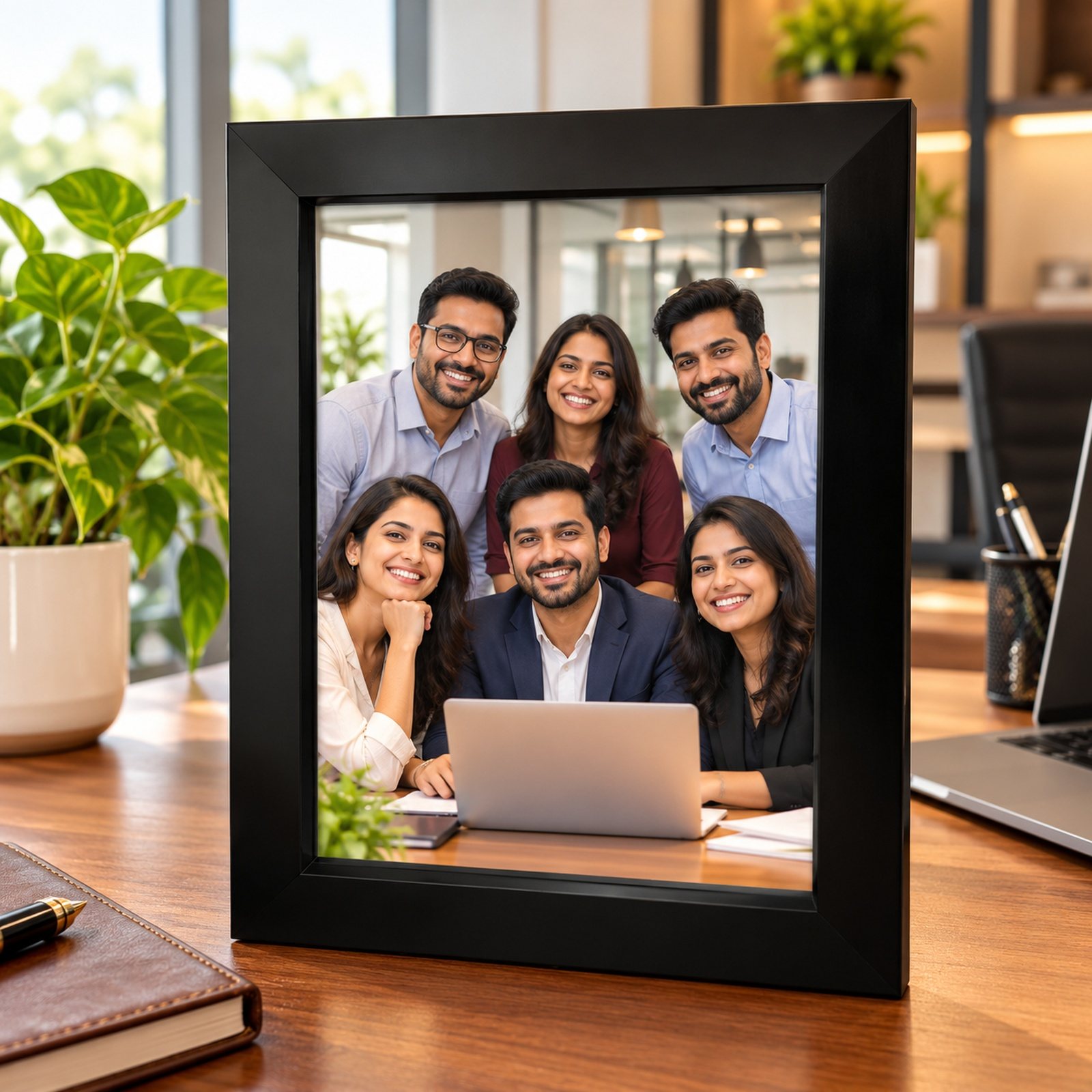 Click to zoom A4 Photo Frame Black, shown in use