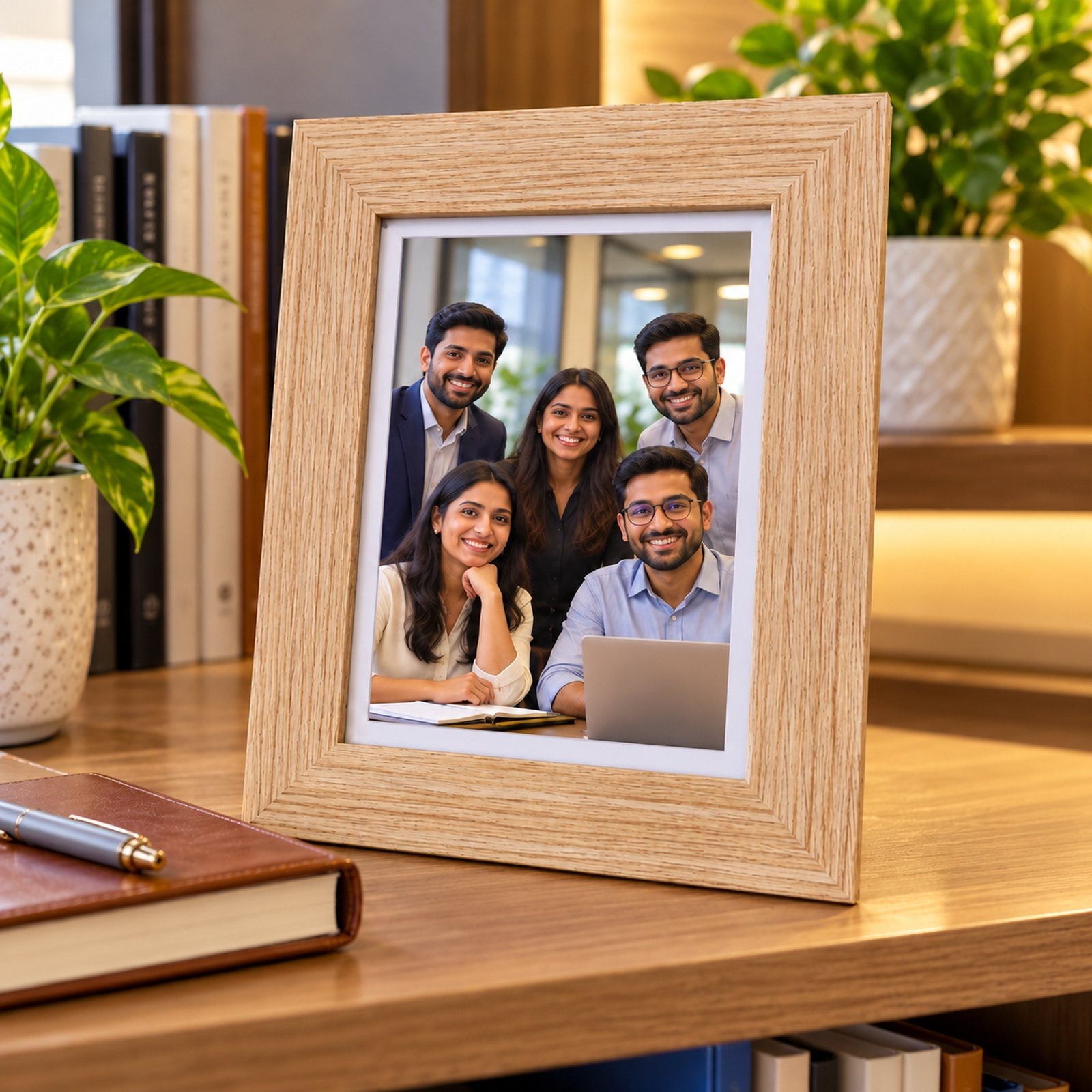 Click to zoom Wooden Photo Frame, White, shown in use