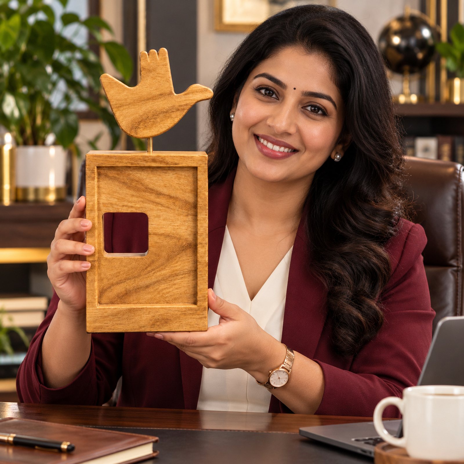 Click to zoom Dove Cut-Out Wooden Memento, customised with a company logo