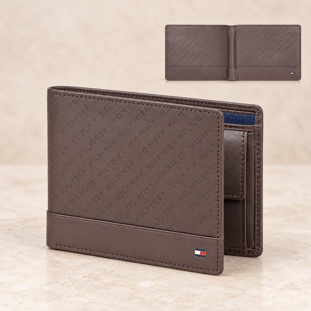 Tommy Hilfiger Ergates Global Coin Wallet in Brown, event giveaway