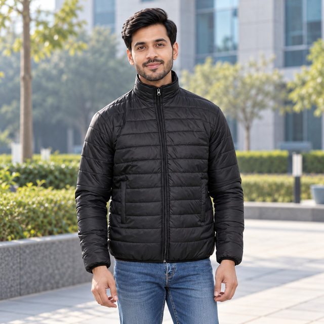 Man wearing U.S. Polo Assn. Bomber Jacket in Black, event giveaway