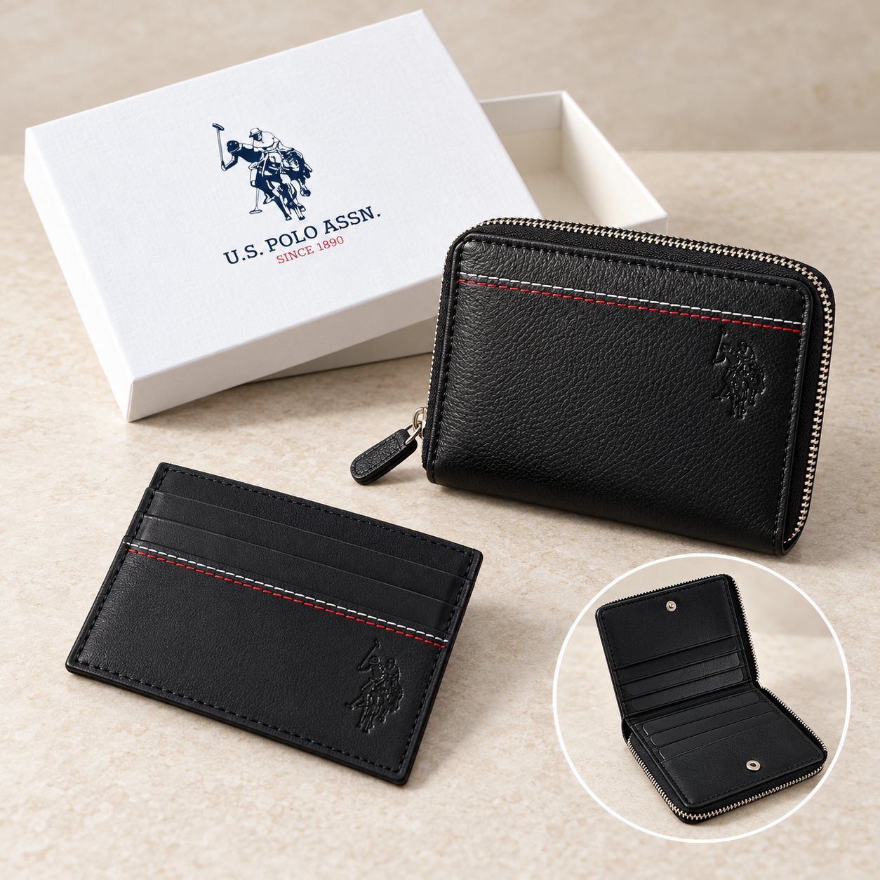 Click to zoom U.S. Polo Assn. Unisex Wallet with Card Case in Black, corporate gifting