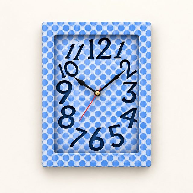 Clocks: 3D Wall Clock with Laser-Cut Numbers (3 Colours)
