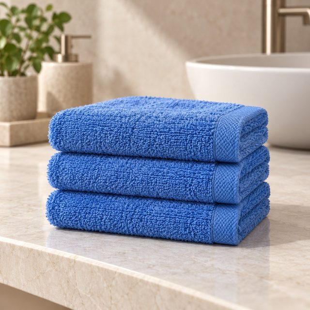 Welspun Elite Splendor Set of 3 Face Towels in Bluebell, corporate gifting