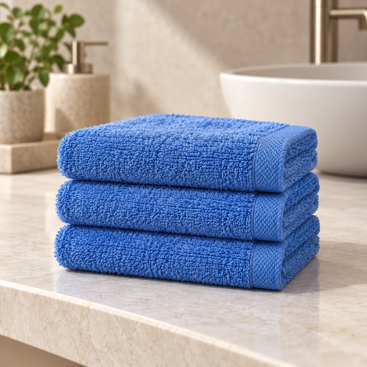 Welspun Elite Splendor Set of 3 Face Towels in Bluebell, corporate gifting