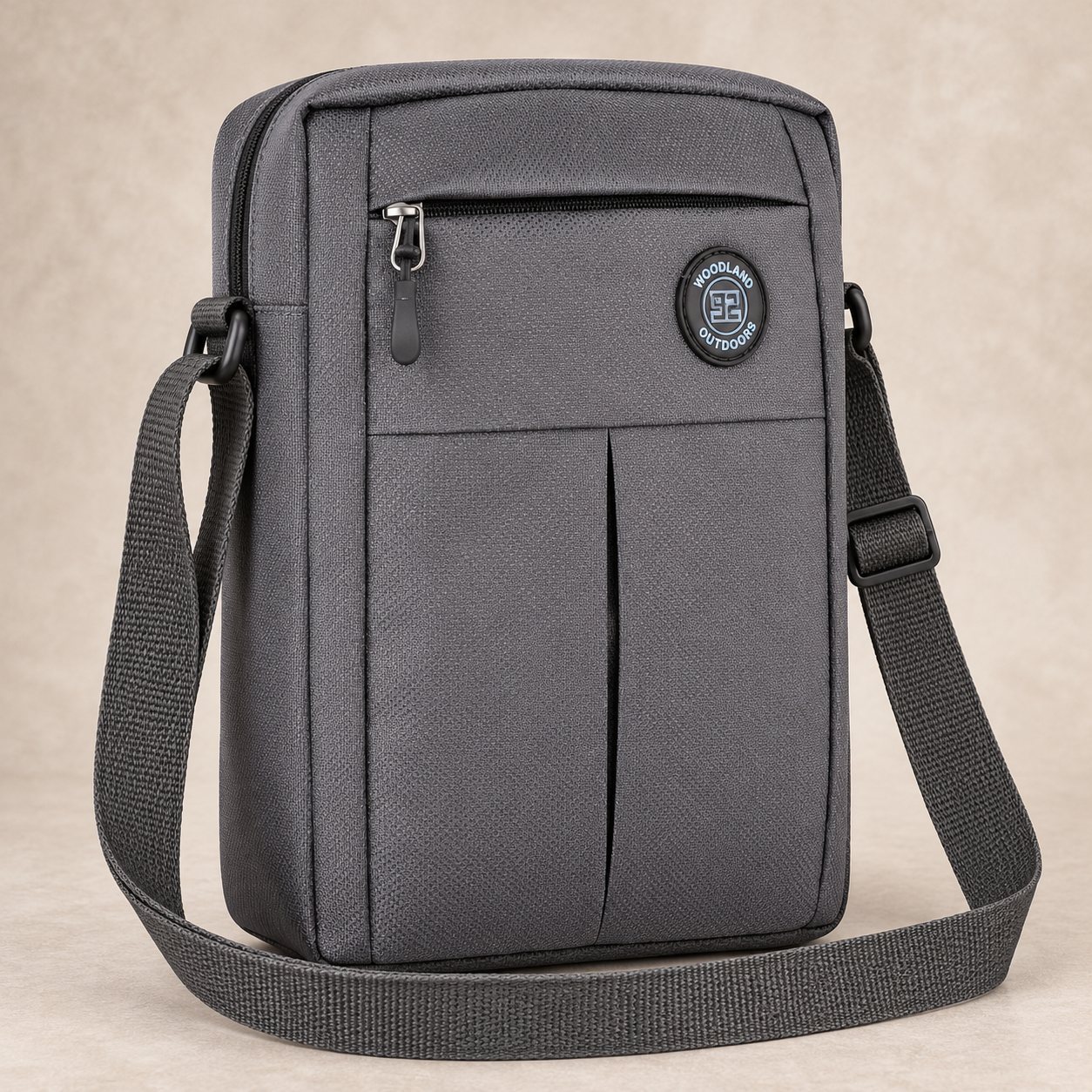 Click to zoom Woodland Cross Body Bag in Grey, bulk order with company logo