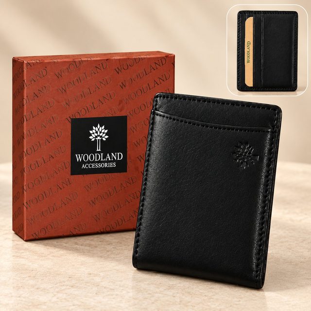 Woodland Men's Card Wallet in Black, event giveaway