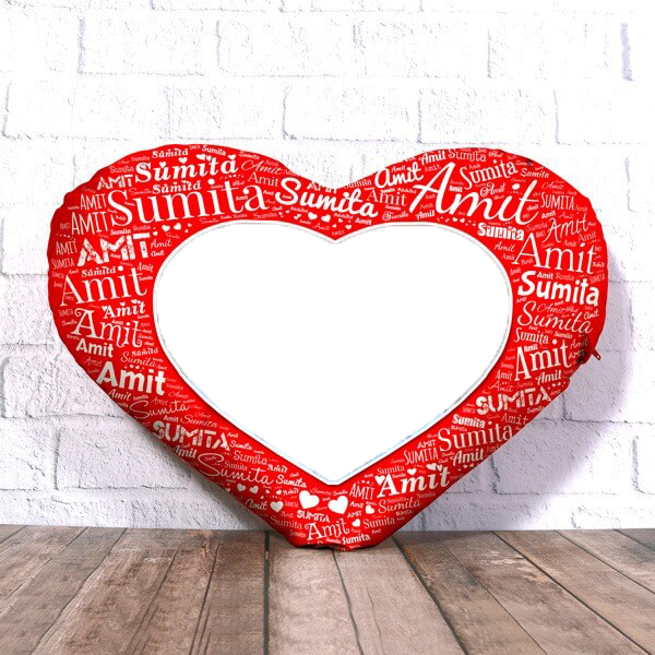 Heart Shape Name Mosaic Cushion