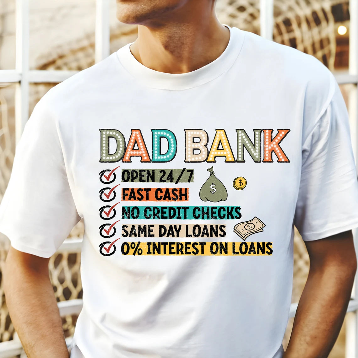 Dad Bank 100% Cotton T-Shirt - Perfect Father's Day Gift