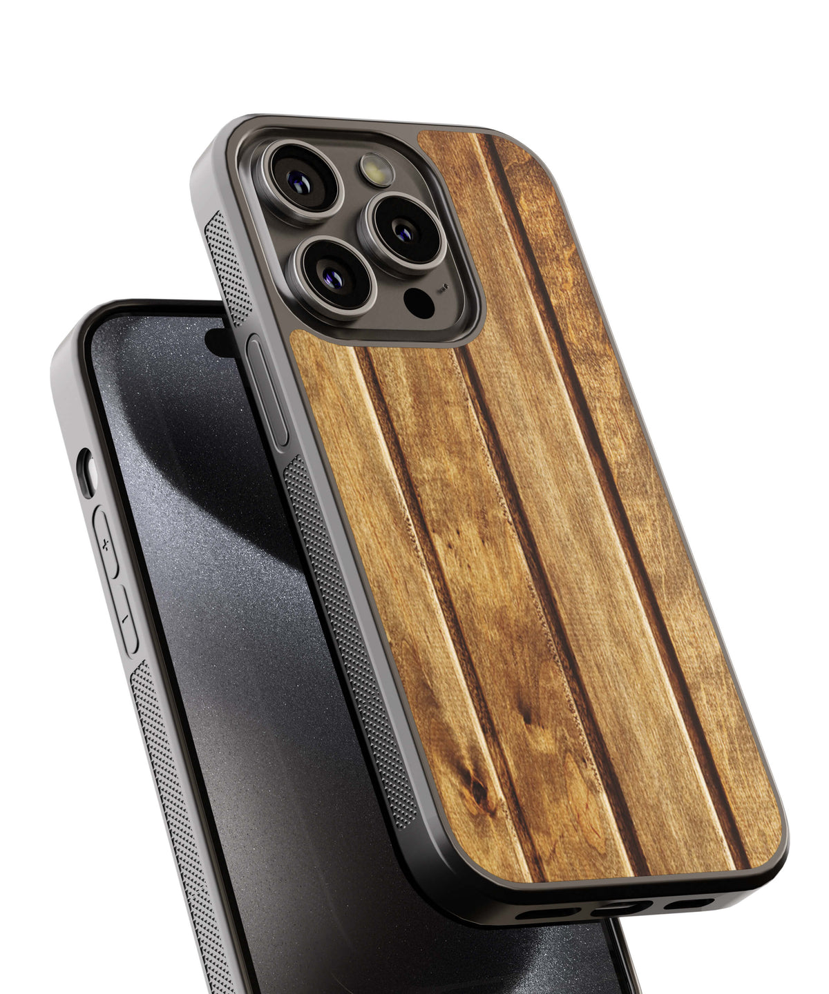 A Wooden Surface Pattern Back Cover for 2D Hybrid TPU And Metal CaseBT0174Hybrid Metal TPU