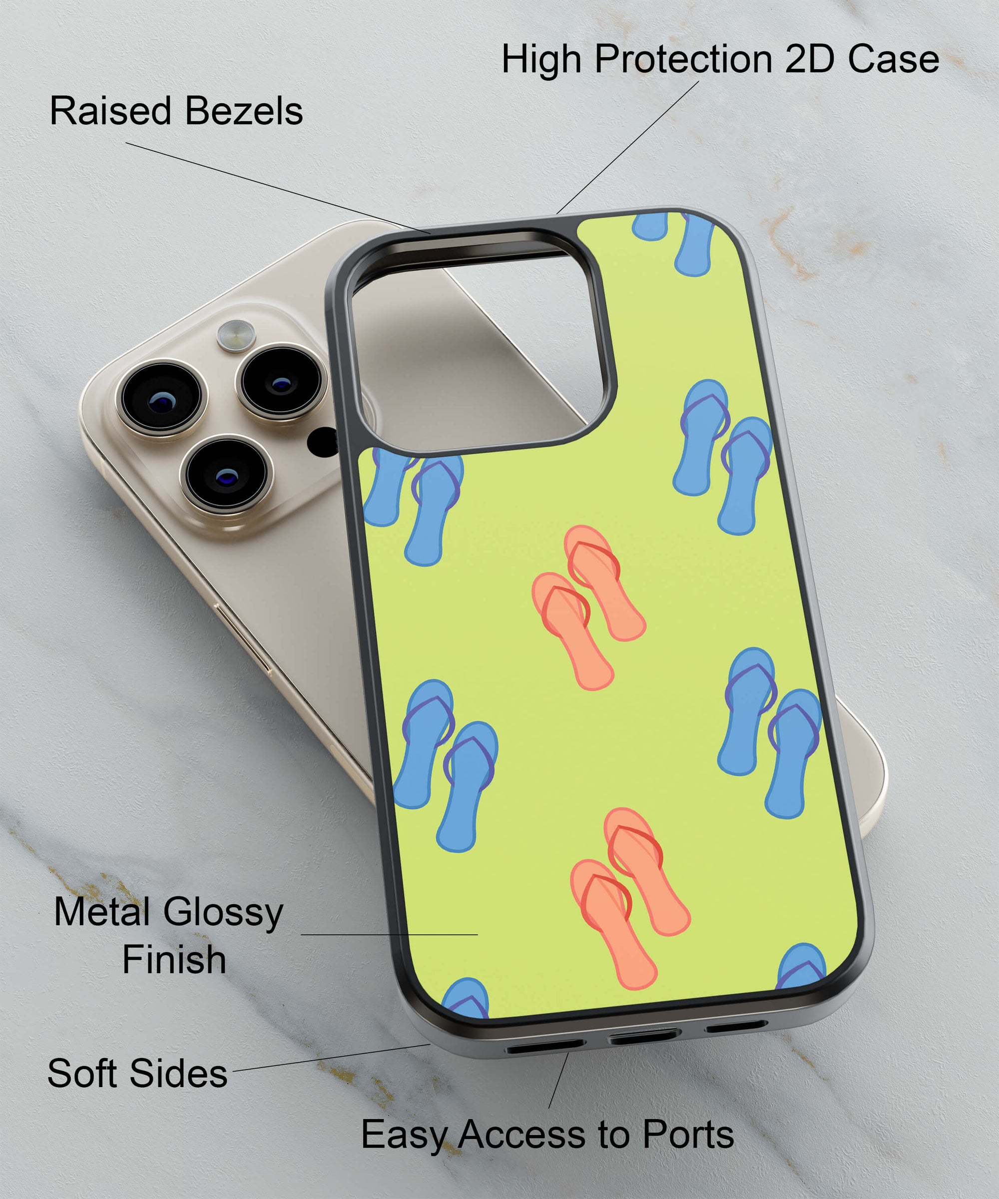 Beach Fun Back Cover for 2D Hybrid TPU And Metal CaseGF0033Hybrid Metal TPU