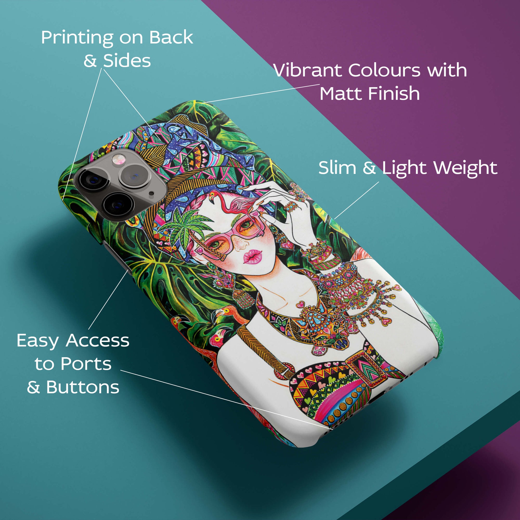 Beautifully Dressed Girl In Water Surrounded By Flamingo And Leaves Showing Beauty Of Nature Back Cover for HardPlasticBT0146Hard Plastic