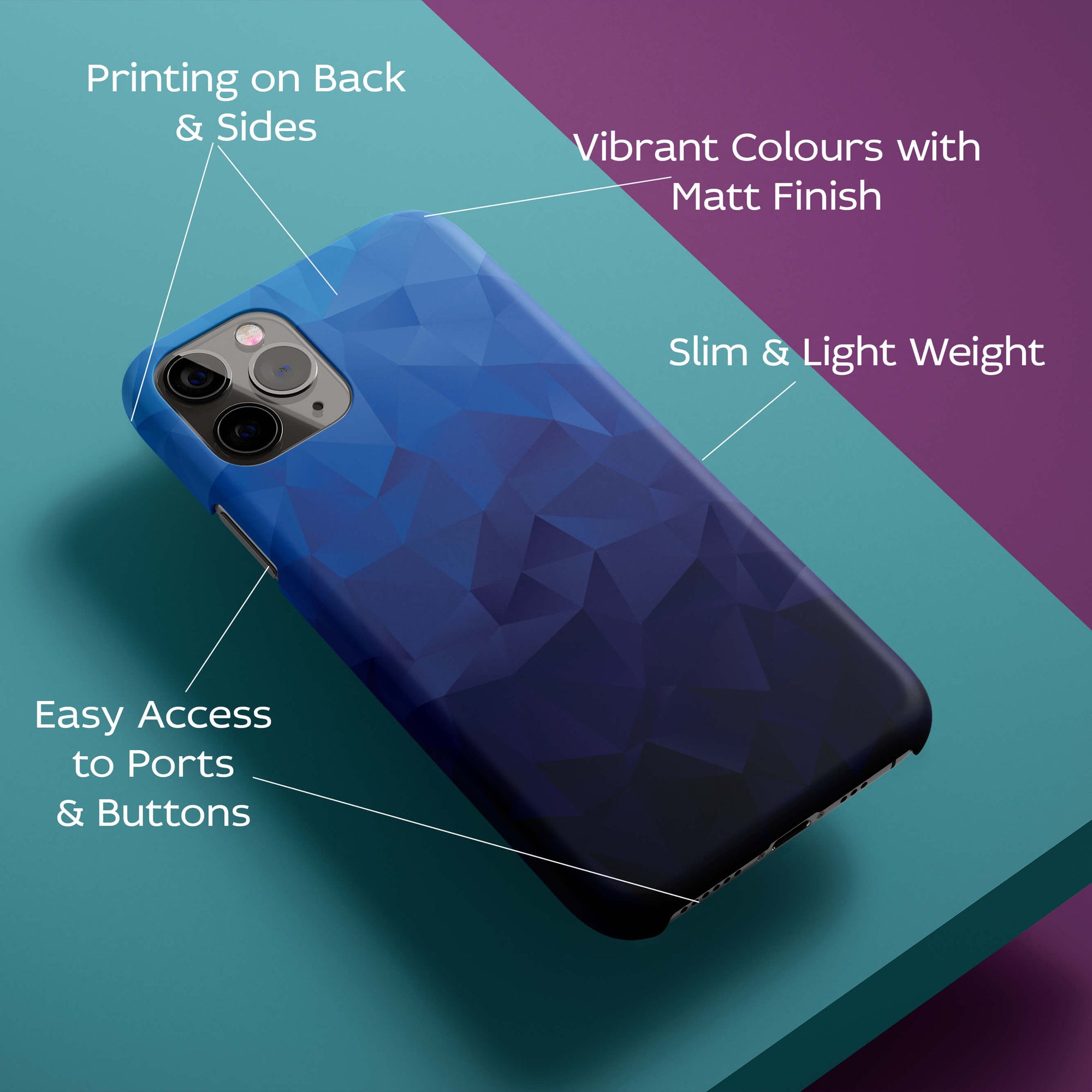 Blue Geometric Back Cover for HardPlasticGF0002Hard Plastic