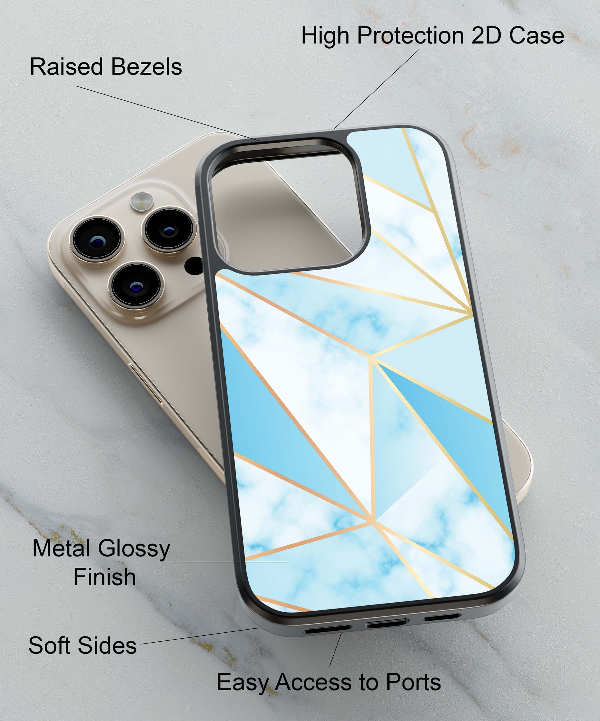 Blue Marble Back Cover for 2D Hybrid TPU And Metal CaseIK0022Hybrid Metal TPU