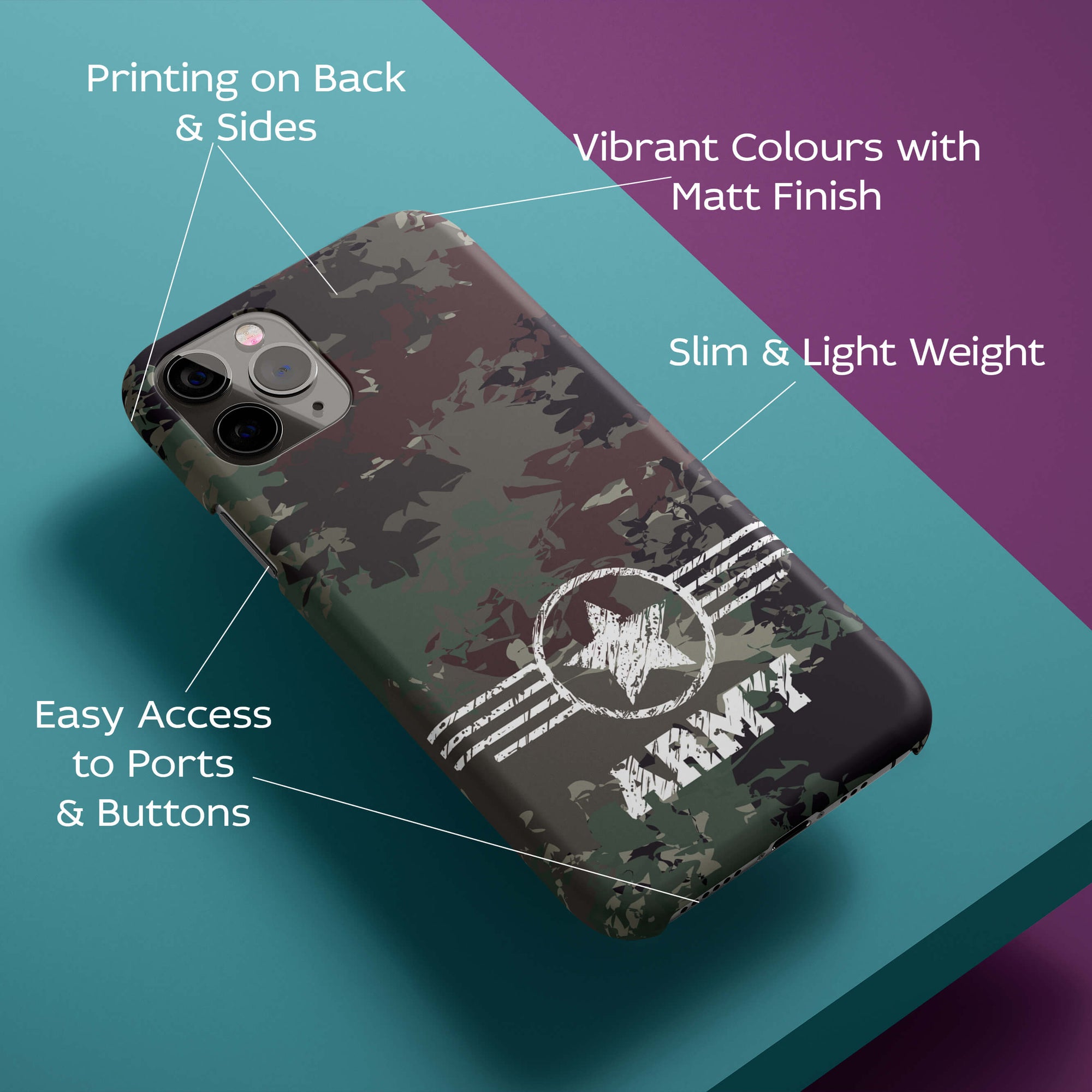 Camouflage Army Back Cover for HardPlasticGF0110Hard Plastic