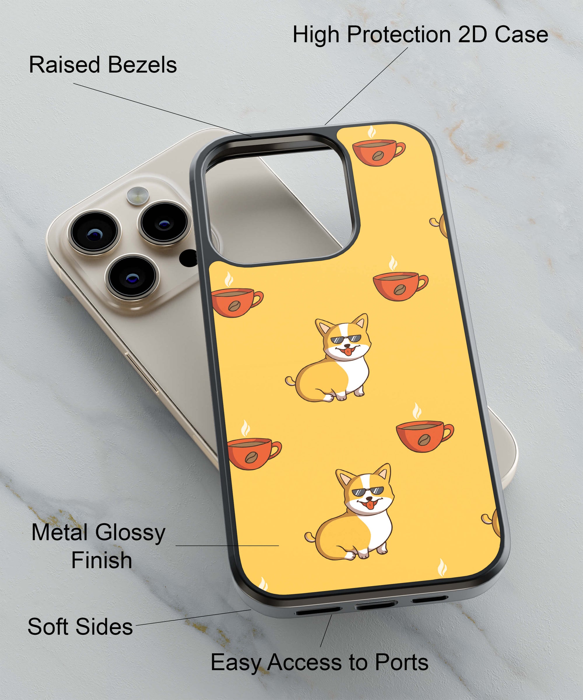 Cat pattern Back Cover for 2D Hybrid TPU And Metal CaseGF0010Hybrid Metal TPU