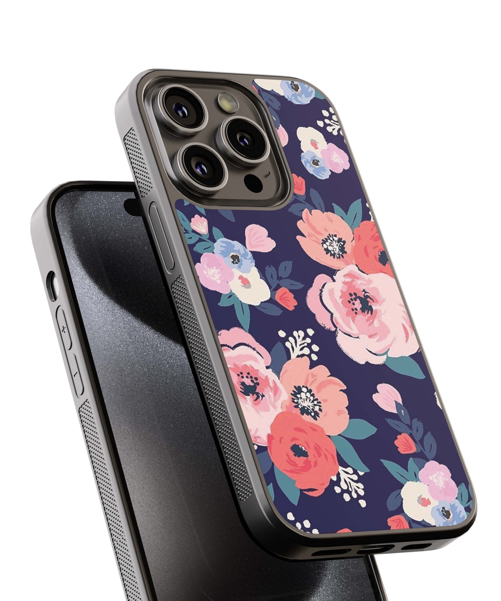 Classy Flowers Back Cover for 2D Hybrid TPU And Metal CaseAA1022Hybrid Metal TPU