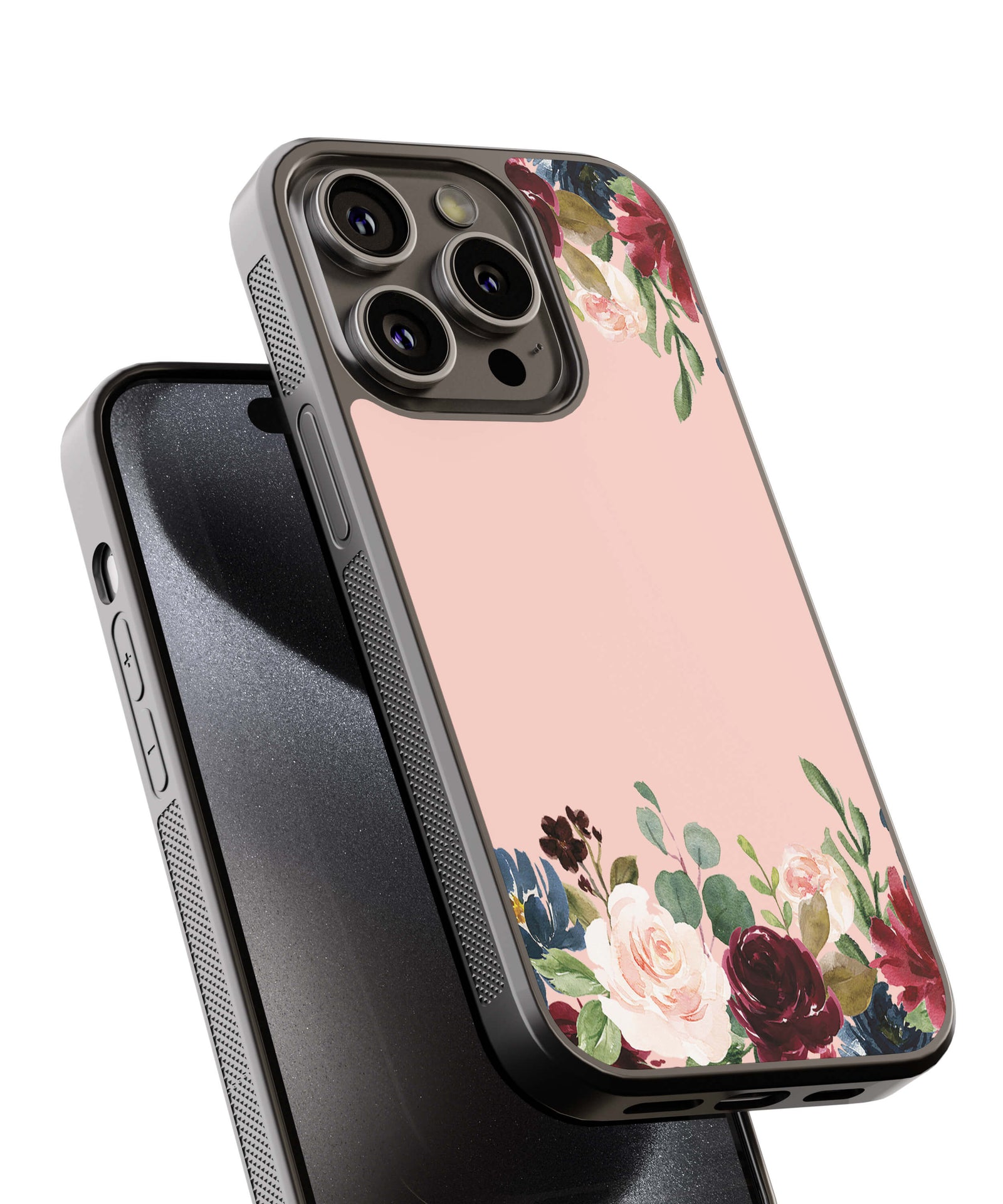 Colorful Flowers All Around Back Cover for 2D Hybrid TPU And Metal CaseAA0156Hybrid Metal TPU