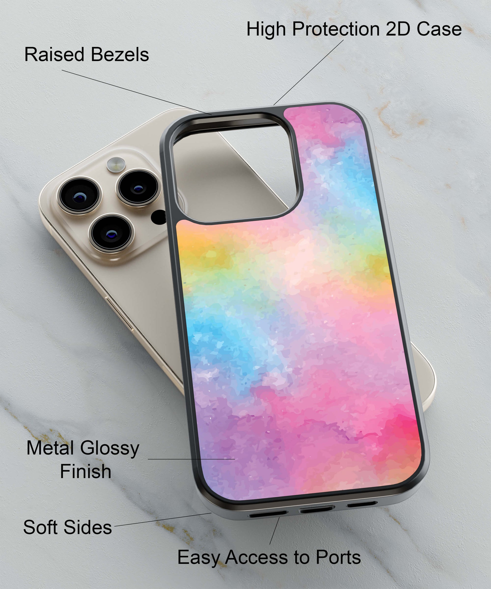 Colourful Delight Back Cover for 2D Hybrid TPU And Metal CaseGF0004Hybrid Metal TPU