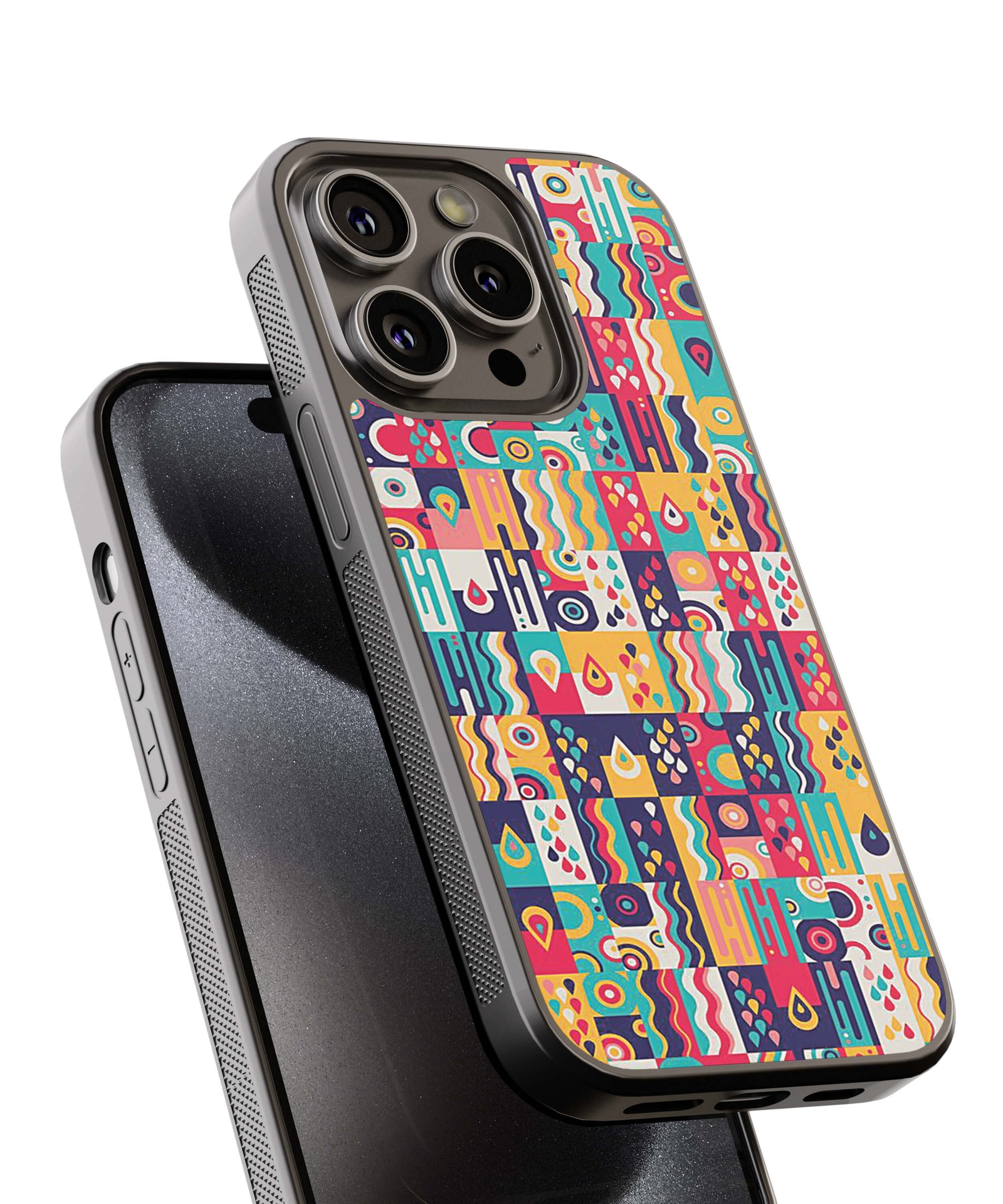 Colourful Repeating Pattern Back Cover for 2D Hybrid TPU And Metal CaseAA0038Hybrid Metal TPU