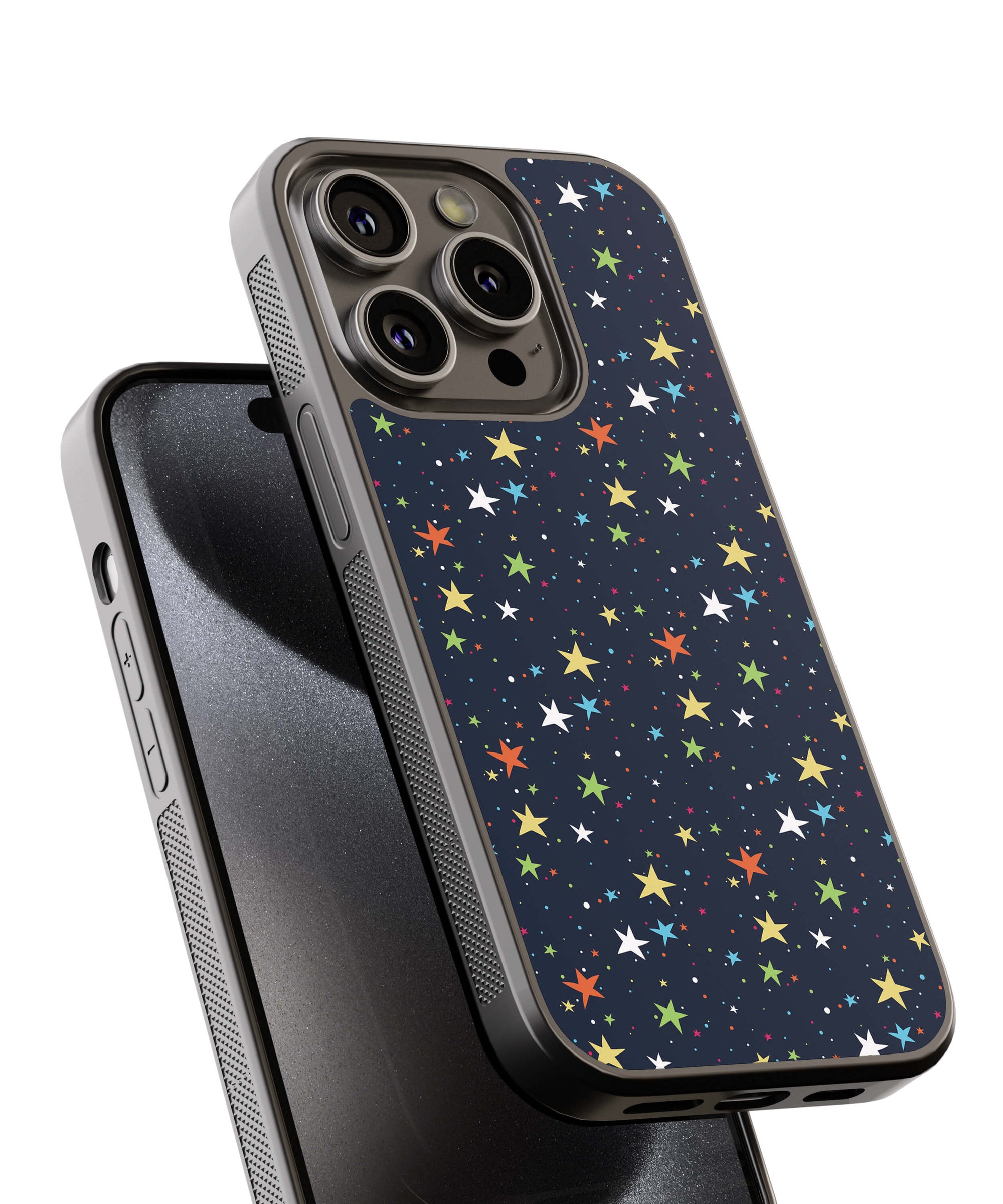 Colourful Stars Back Cover for 2D Hybrid TPU And Metal CaseA0145Hybrid Metal TPU