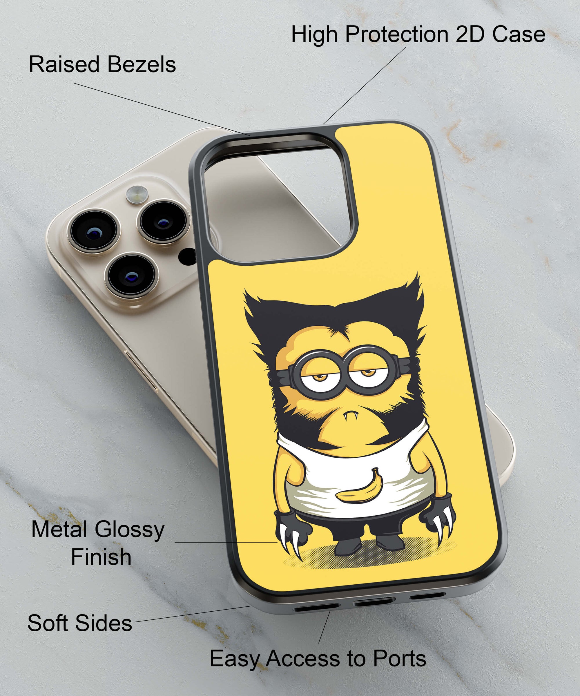 Cool Cartoon Back Cover for 2D Hybrid TPU And Metal CaseA0105Hybrid Metal TPU