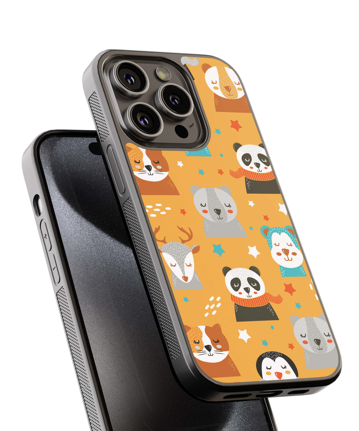 Cute Animals Back Cover for 2D Hybrid TPU And Metal CaseIK0032Hybrid Metal TPU