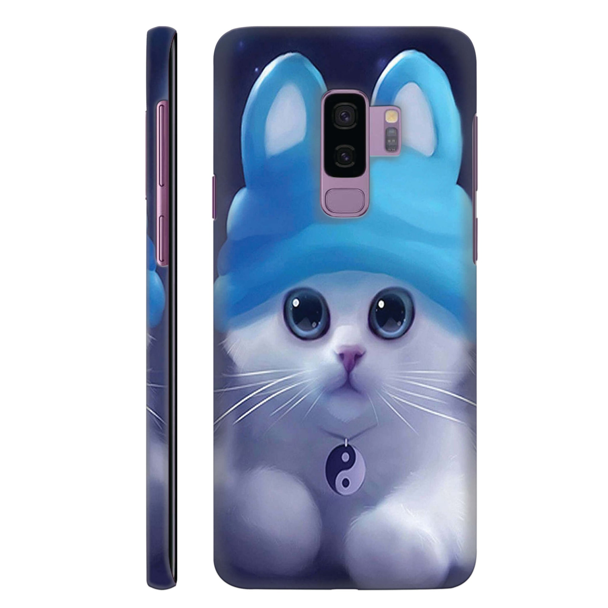 Cute Animated Cat Wearing A Peace Charm Back Cover for HardPlasticBT0039Hard Plastic