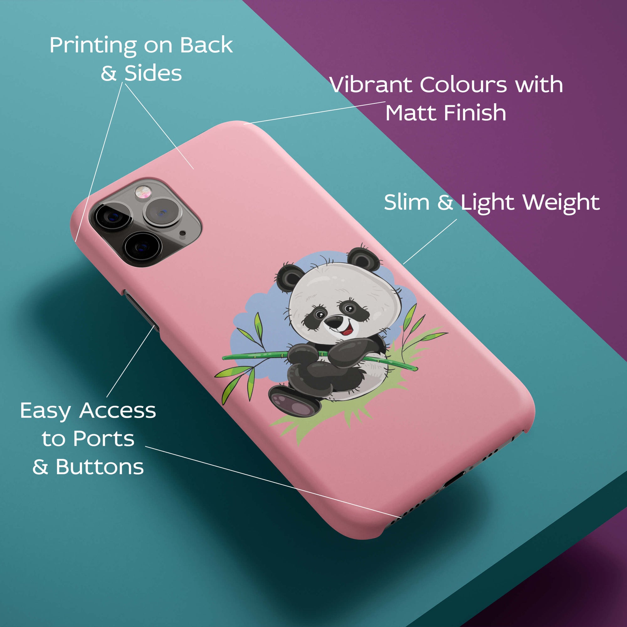 Cute Lovelu Panda Back Cover for HardPlasticA0297Hard Plastic