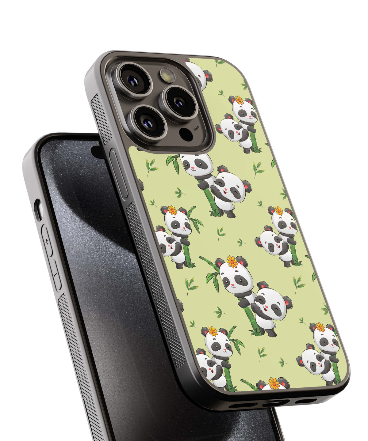 Cutie Pandas Back Cover for 2D Hybrid TPU And Metal CaseIK0020Hybrid Metal TPU