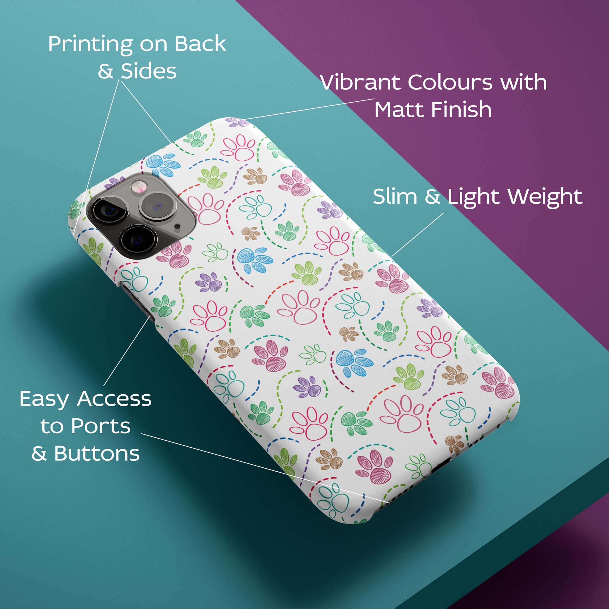 Floral Paws Back Cover for HardPlasticGF0013Hard Plastic