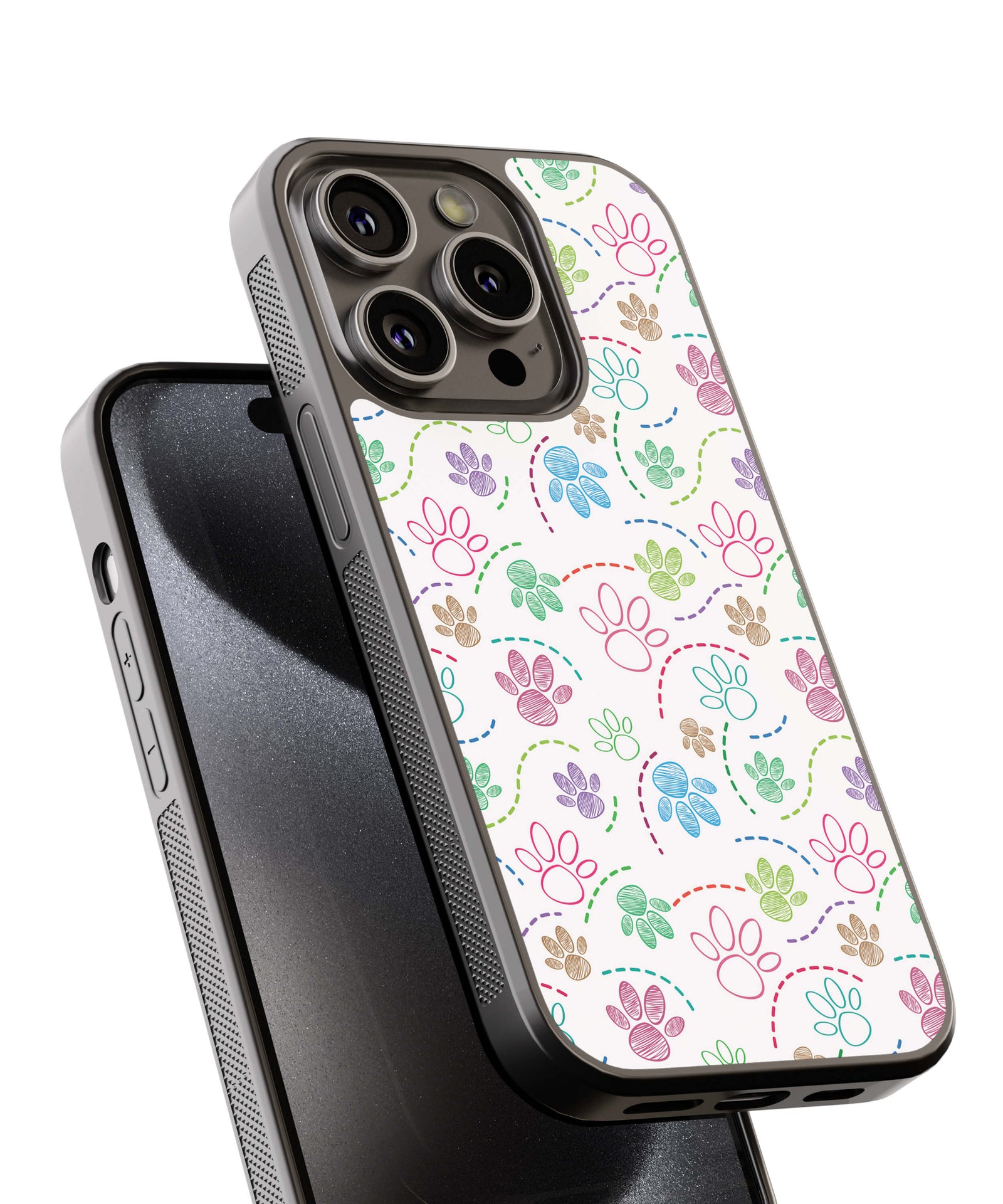 Floral Paws Back Cover for 2D Hybrid TPU And Metal CaseGF0013Hybrid Metal TPU