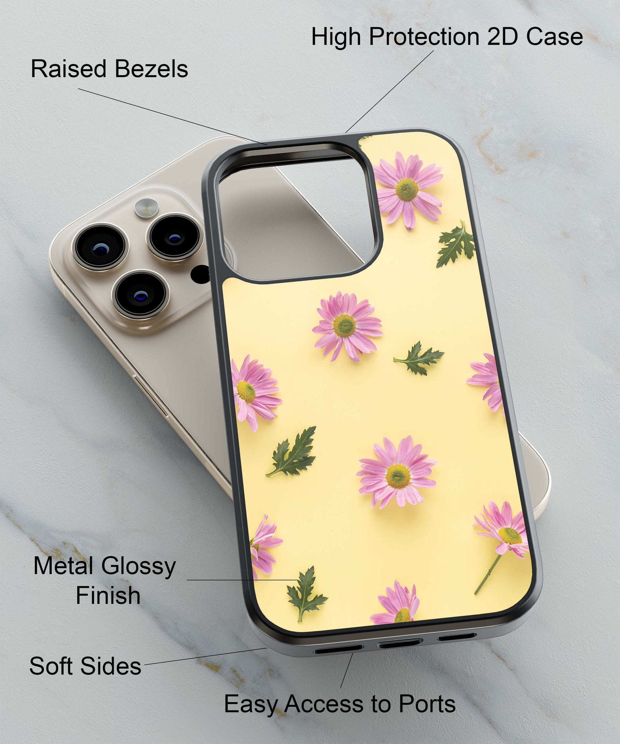 Flowery Bed Back Cover for 2D Hybrid TPU And Metal CaseIK0041Hybrid Metal TPU